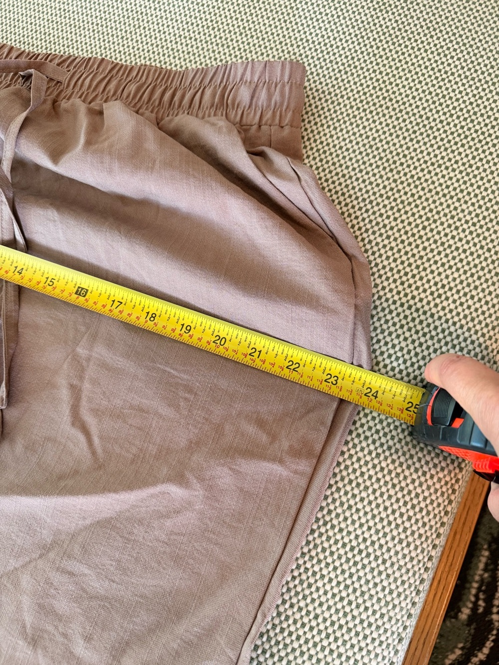 Wide-Leg Drawstring Pants Tulip Hem in Beige #335 - Picture 13 of 16